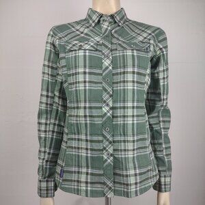 NWT Simms green Mallard Plaid Primaloft Blend flannel shirt ladies size XS